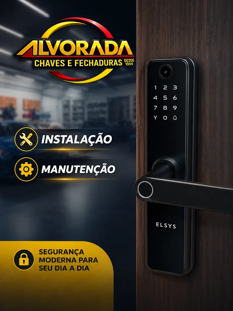 Instalação e manutenção de fechadura eletrônica digital em Joinville pela Alvorada Chaves — segurança moderna para residências e empresas.